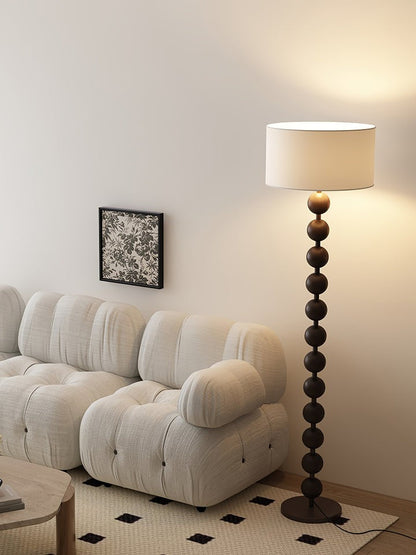 Solid Ash Wood Barbell Floor Lamp