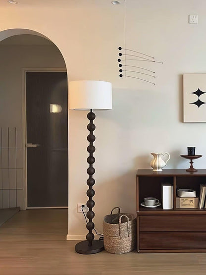 Solid Ash Wood Barbell Floor Lamp