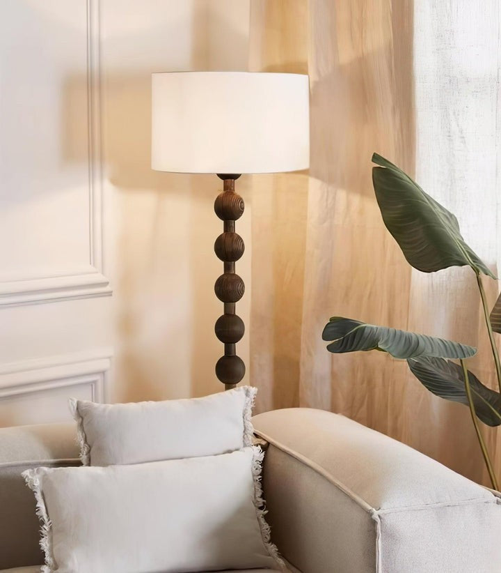 Solid Ash Wood Barbell Floor Lamp