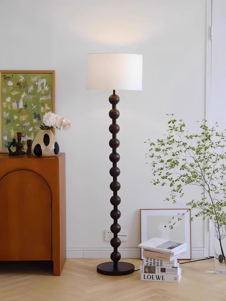 Solid Ash Wood Barbell Floor Lamp