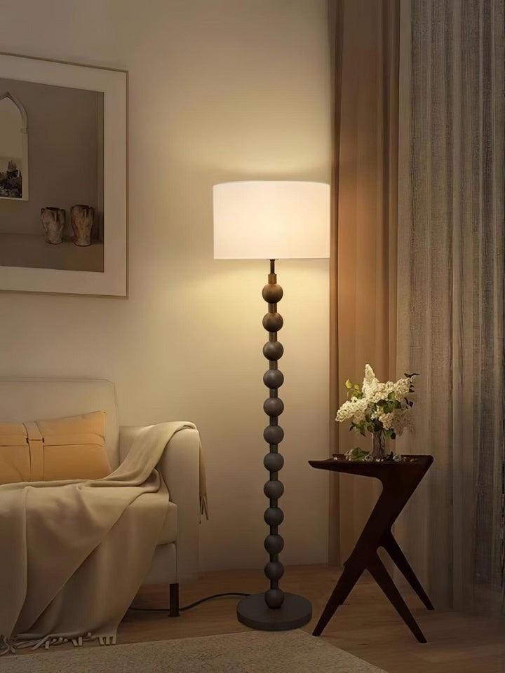 Solid Ash Wood Barbell Floor Lamp