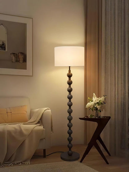 Solid Ash Wood Barbell Floor Lamp