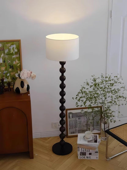 Solid Ash Wood Barbell Floor Lamp