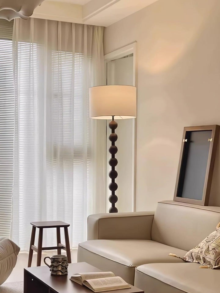 Solid Ash Wood Barbell Floor Lamp