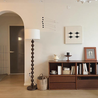 Solid Ash Wood Barbell Floor Lamp
