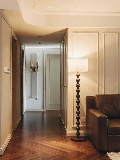 Solid Ash Wood Barbell Floor Lamp