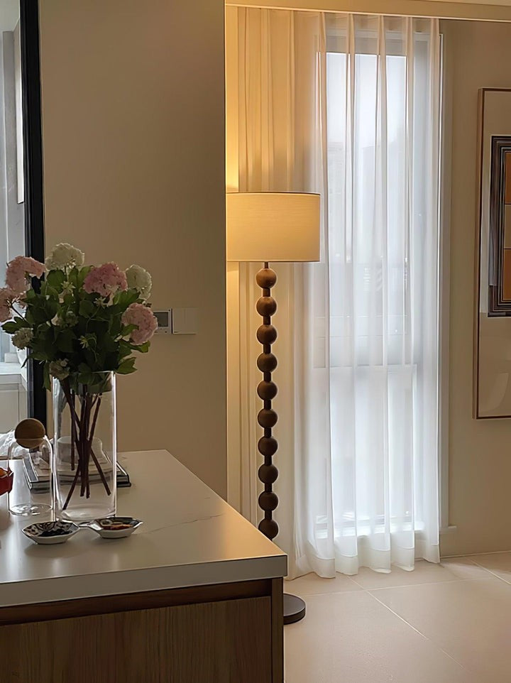 Solid Ash Wood Barbell Floor Lamp