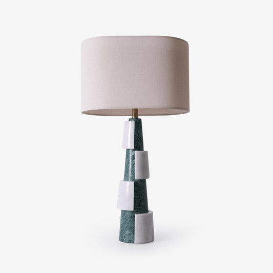 Solid Marble Base Table Lamp with Fabric Shade