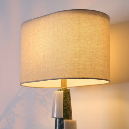 Solid Marble Base Table Lamp with Fabric Shade