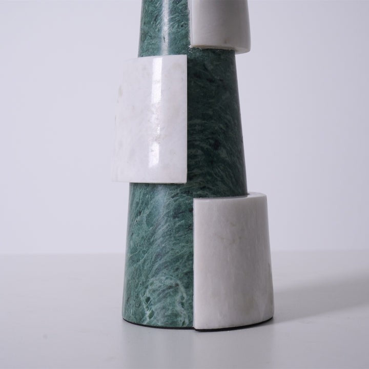 Solid Marble Base Table Lamp with Fabric Shade