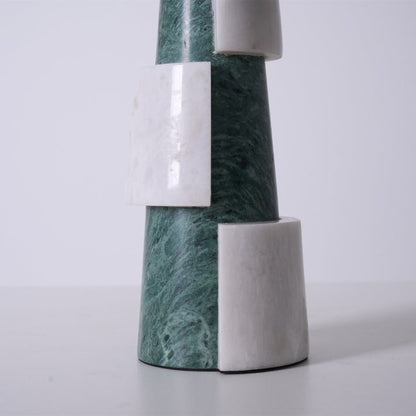 Solid Marble Base Table Lamp with Fabric Shade