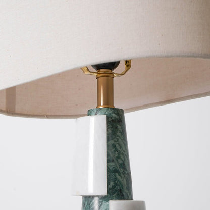 Solid Marble Base Table Lamp with Fabric Shade