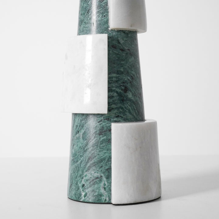 Solid Marble Base Table Lamp with Fabric Shade