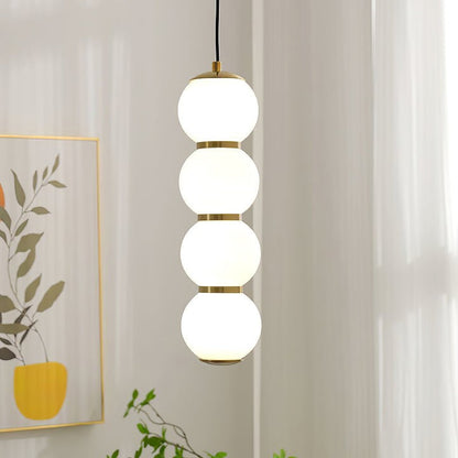 Stacked Double Glass Globe Pendant Light