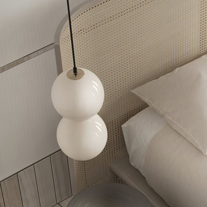 Stacked Double Glass Globe Pendant Light