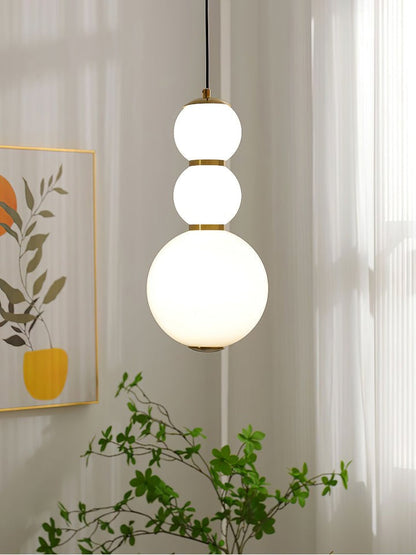 Stacked Double Glass Globe Pendant Light