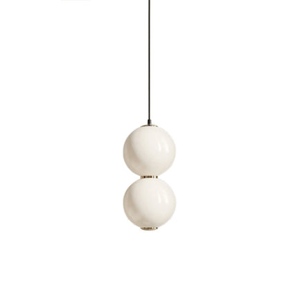 Stacked Double Glass Globe Pendant Light