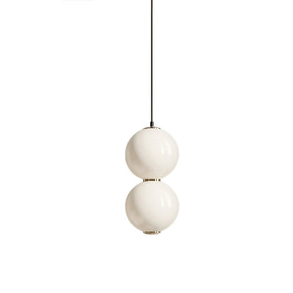 Stacked Double Glass Globe Pendant Light