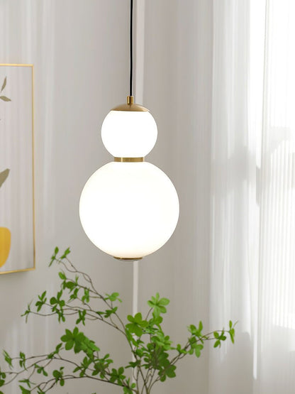 Stacked Double Glass Globe Pendant Light