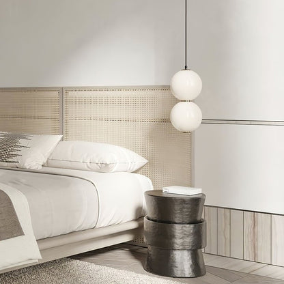 Stacked Double Glass Globe Pendant Light