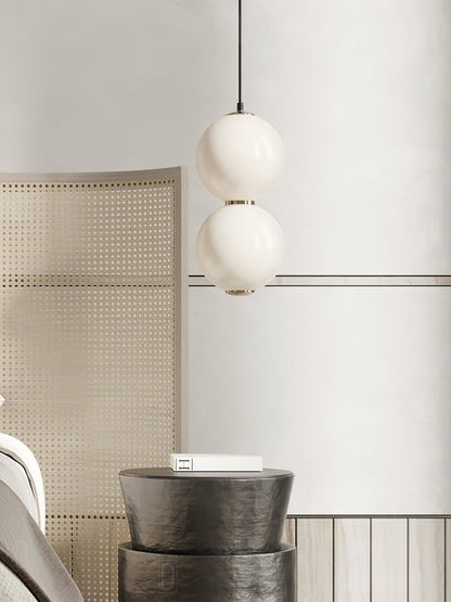 Stacked Double Glass Globe Pendant Light