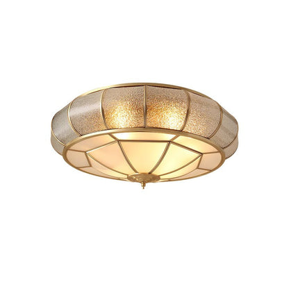 Textured Flush-Mount Glass Ceiling Light