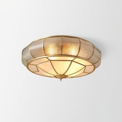 Textured Flush-Mount Glass Ceiling Light