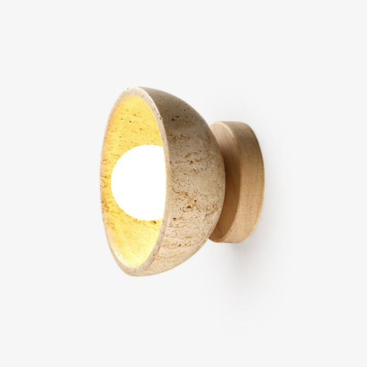 Travertine Bowl Wall Sconce – Modern Ambient Light