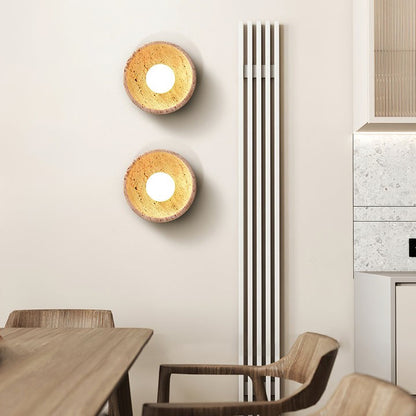 Travertine Bowl Wall Sconce – Modern Ambient Light