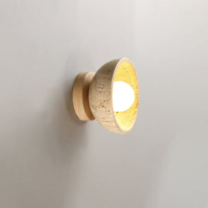 Travertine Bowl Wall Sconce – Modern Ambient Light
