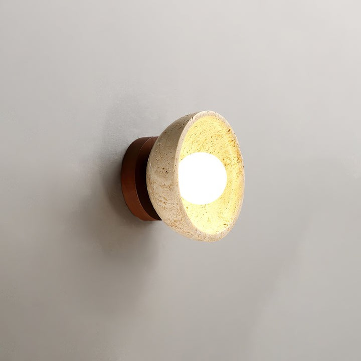 Travertine Bowl Wall Sconce – Modern Ambient Light