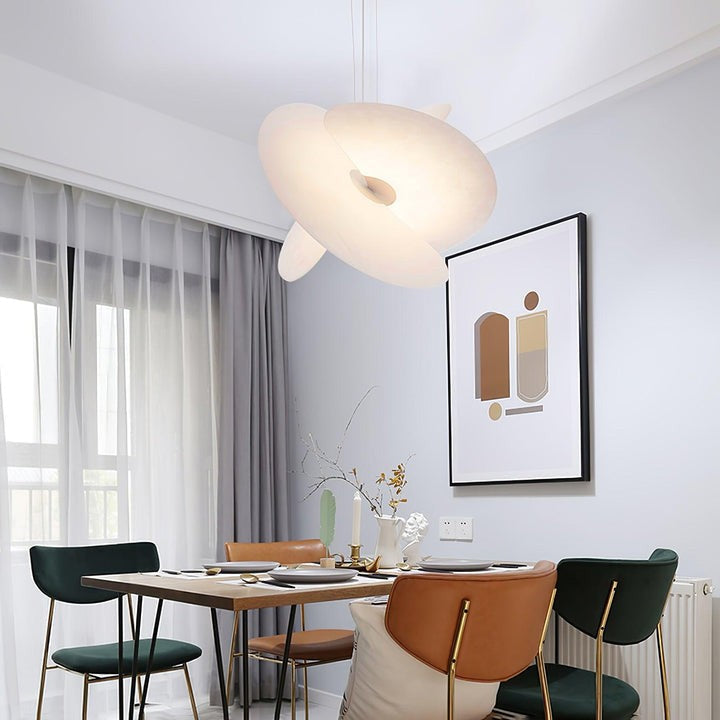 Triple-Fan Rice Paper Pendant Light