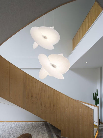 Triple-Fan Rice Paper Pendant Light