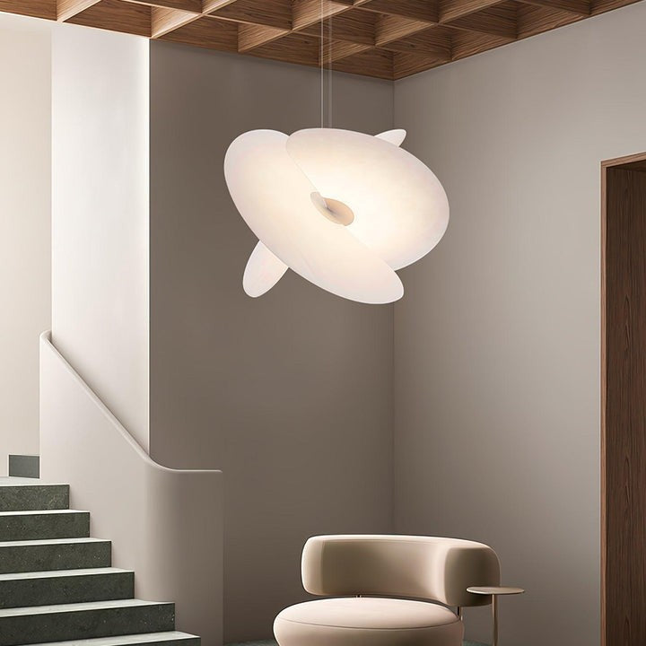 Triple-Fan Rice Paper Pendant Light