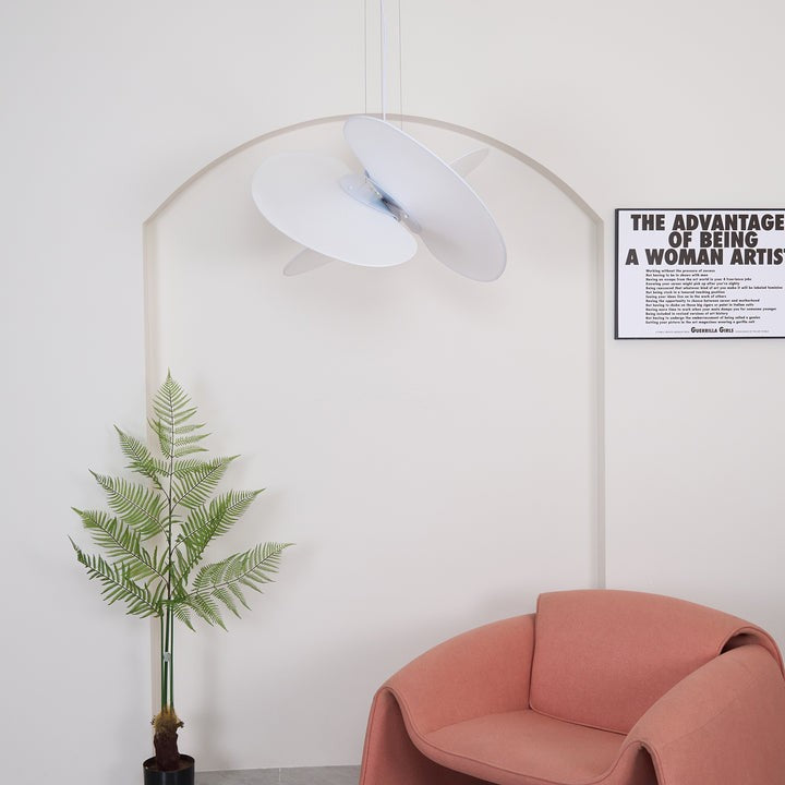 Triple-Fan Rice Paper Pendant Light
