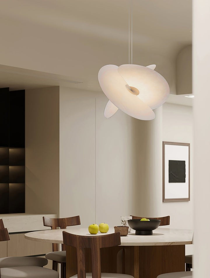 Triple-Fan Rice Paper Pendant Light