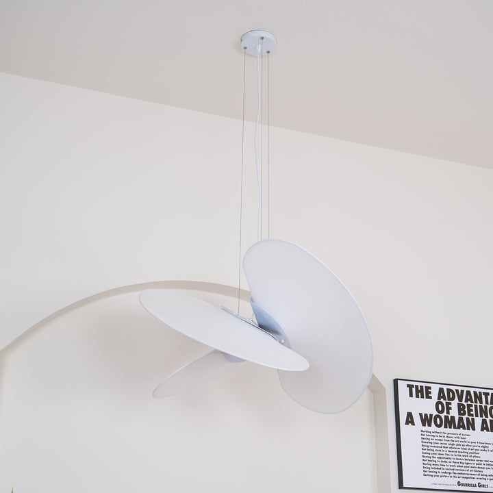Triple-Fan Rice Paper Pendant Light