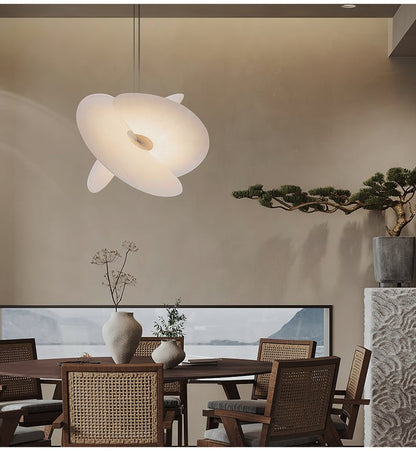 Triple-Fan Rice Paper Pendant Light