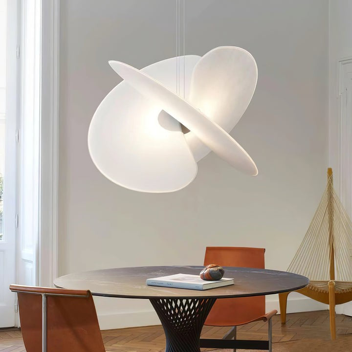 Triple-Fan Rice Paper Pendant Light