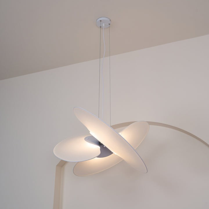 Triple-Fan Rice Paper Pendant Light