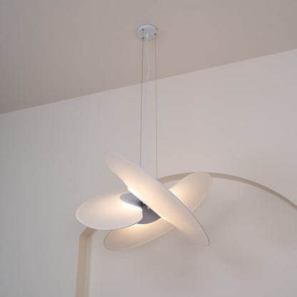 Triple-Fan Rice Paper Pendant Light