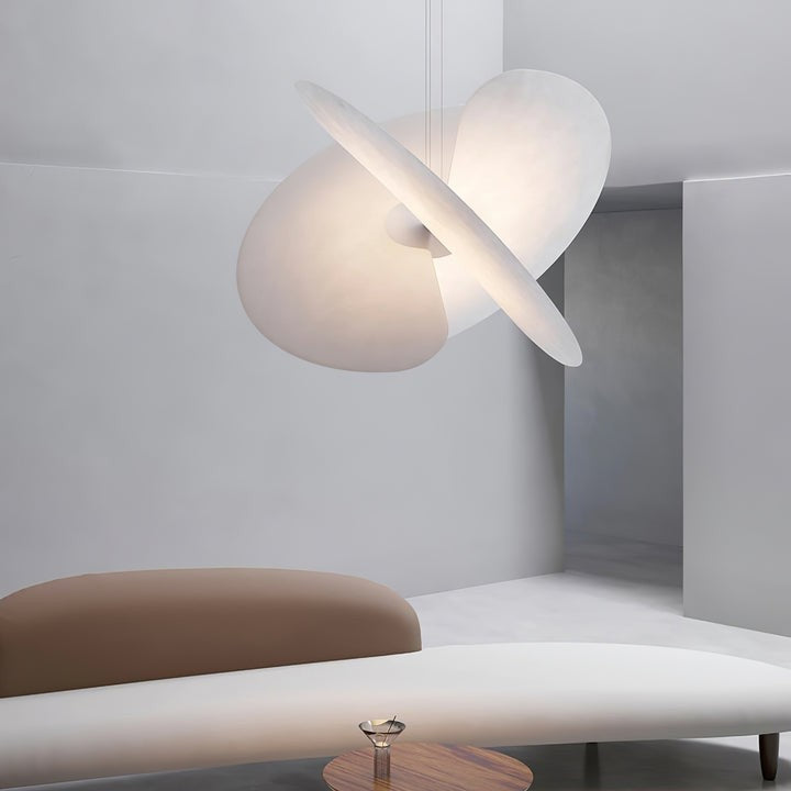 Triple-Fan Rice Paper Pendant Light