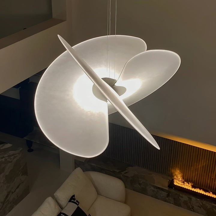 Triple-Fan Rice Paper Pendant Light