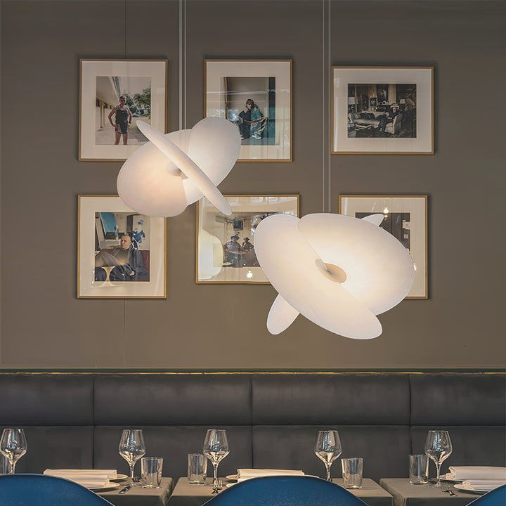 Triple-Fan Rice Paper Pendant Light