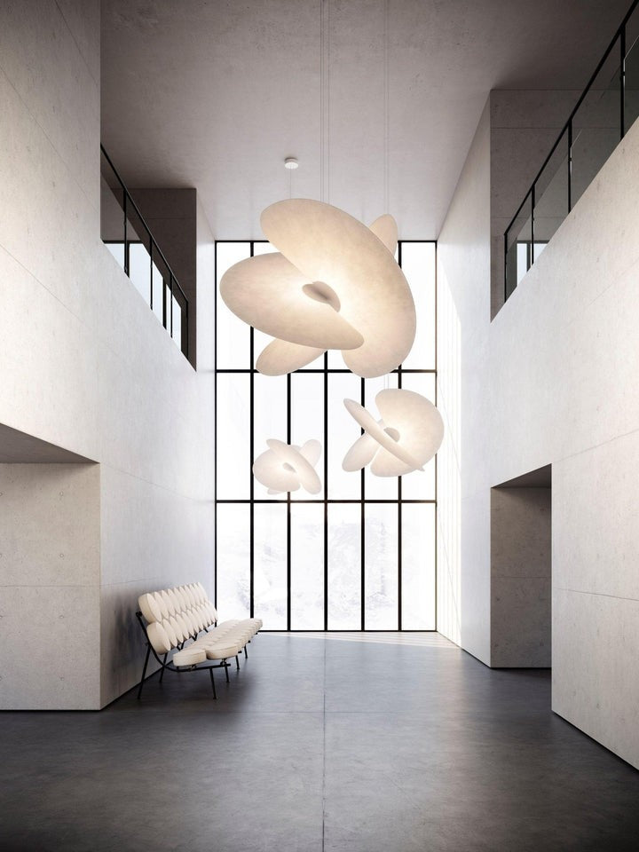 Triple-Fan Rice Paper Pendant Light