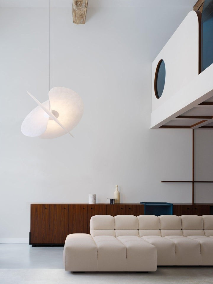 Triple-Fan Rice Paper Pendant Light