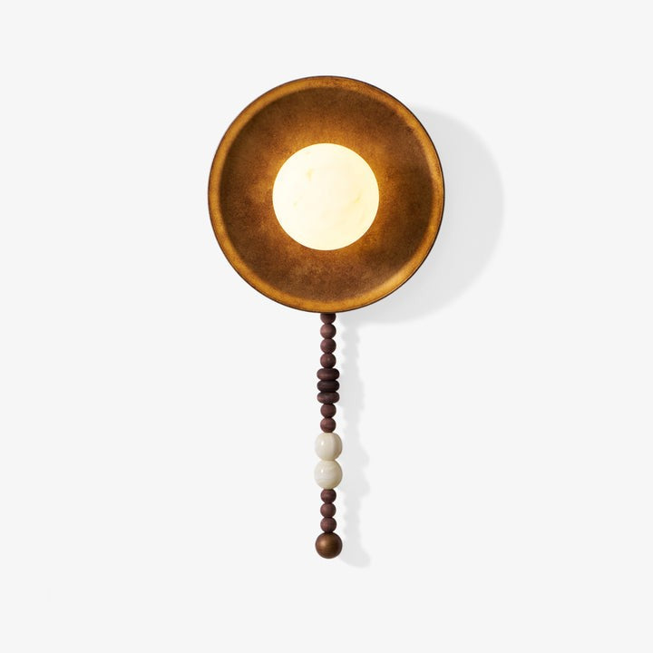 Vintage Bronze LED Wall Sconce with Gemstone Beading