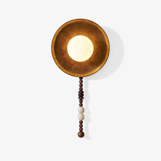 Vintage Bronze LED Wall Sconce with Gemstone Beading