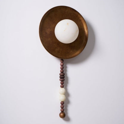 Vintage Bronze LED Wall Sconce with Gemstone Beading