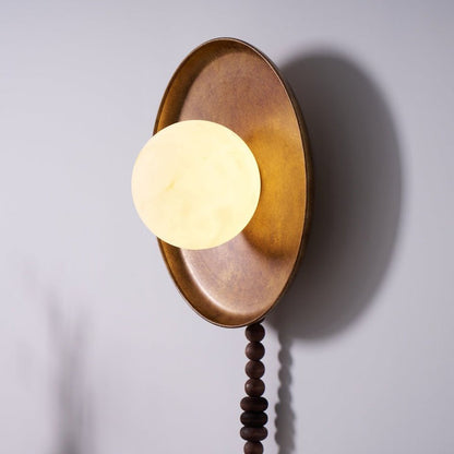 Vintage Bronze LED Wall Sconce with Gemstone Beading